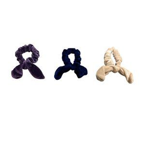 Corduroy Hair Ties-Purple, Beige, Navy